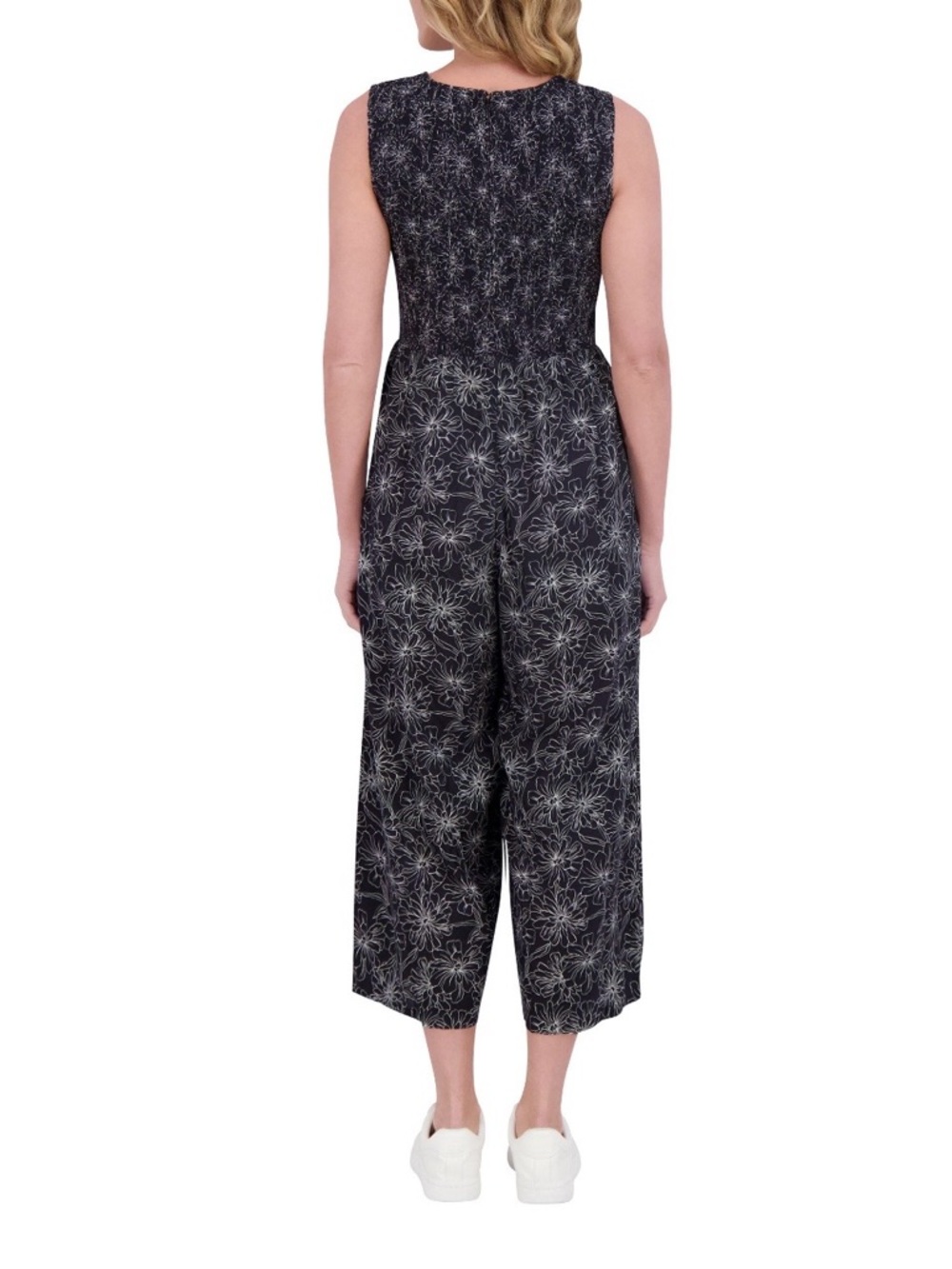 Andrew Marc Black Floral Print Sleeveless Wide-Leg Jumpsuit - Picture 3 of 13